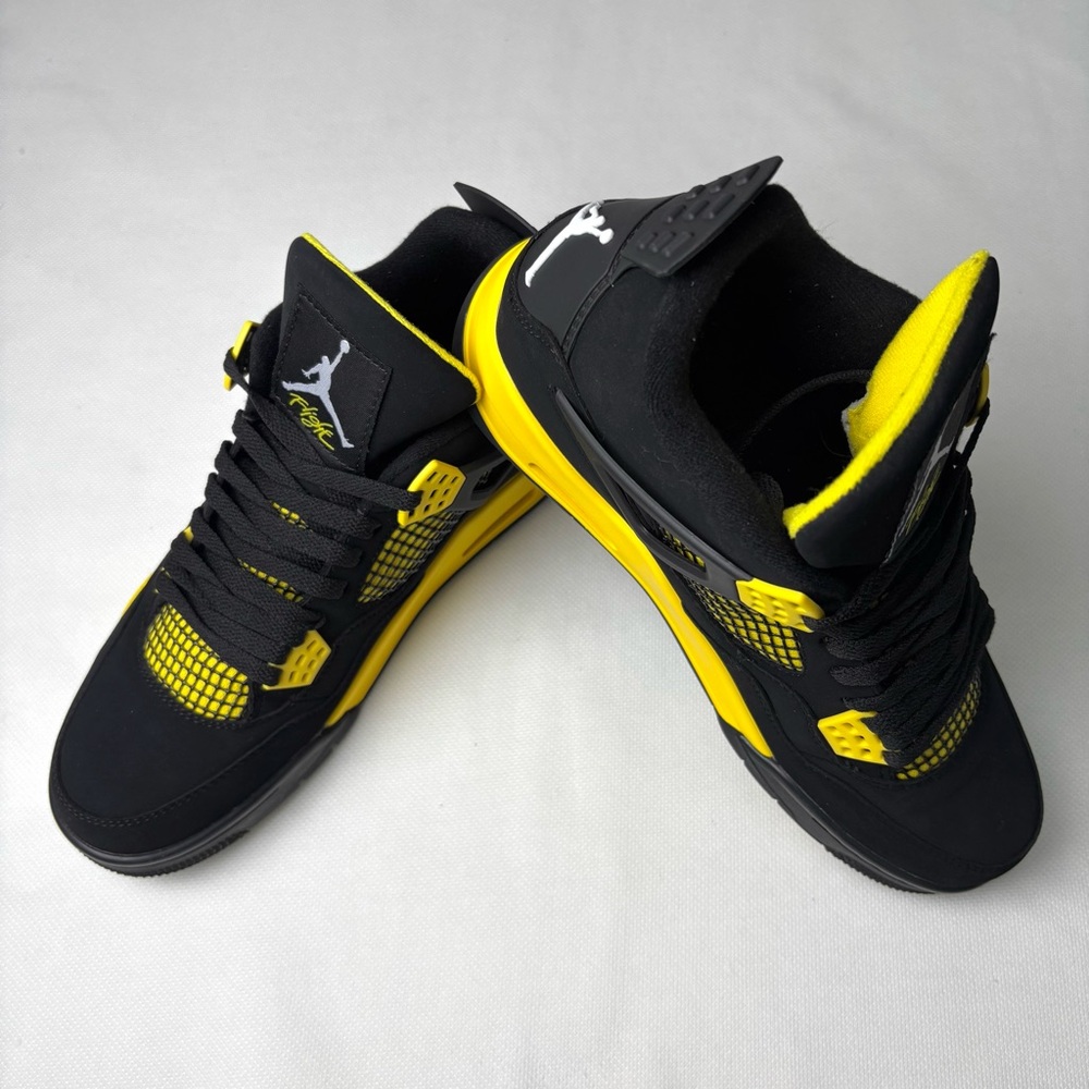 Men’s Black/Yellow Sneakers Trainers -Brand New Retro 4 Yellow Thunder 2023 - Picture 4 of 10